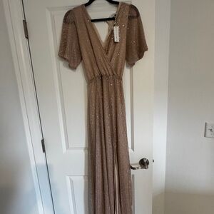 Baltic Born Glittering Rose Gold Maxi Dress